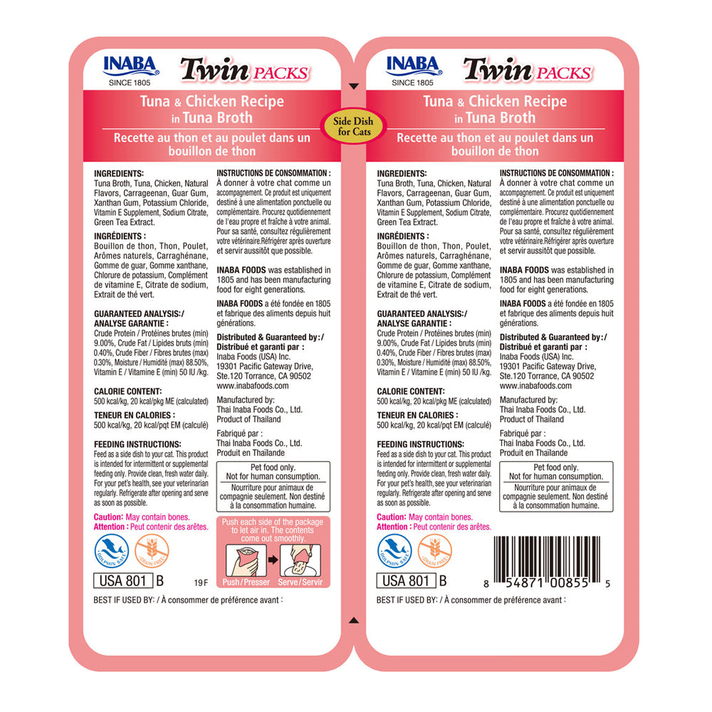 Inaba - Twin Packs de poulet et de thon en bouillon