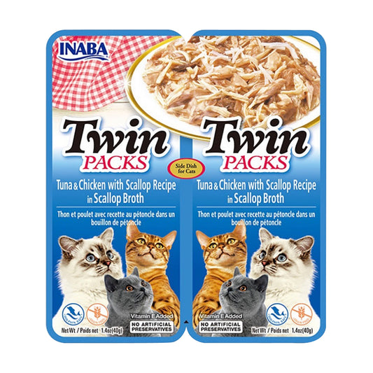 Ciao Churu Twin Packs - Pollo y Atún en caldo de Vieira