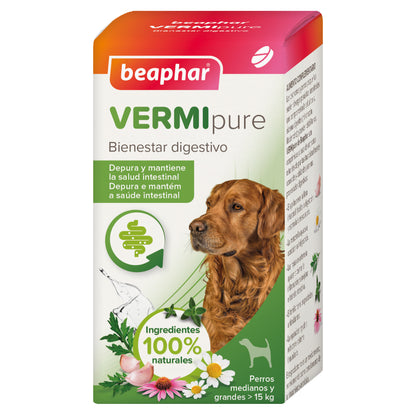 Beaphar - VERMIpure Desparasitante Interno Natural para Perros Grandes (+15kg)