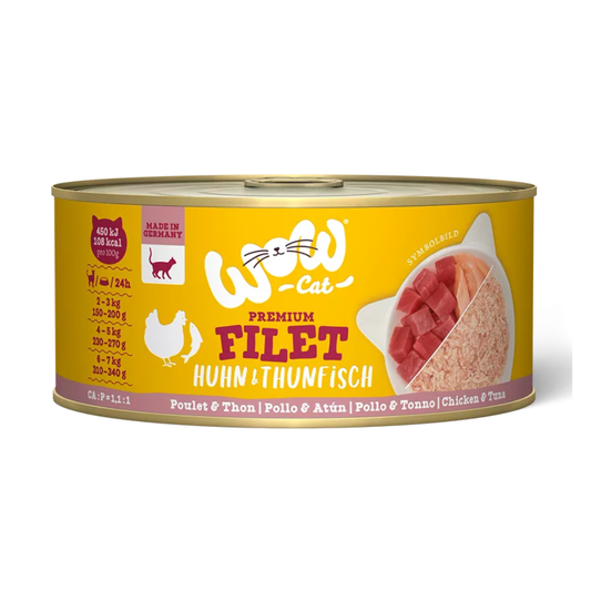 WOW Cat - Filete de pollo y filete de atún 70gr