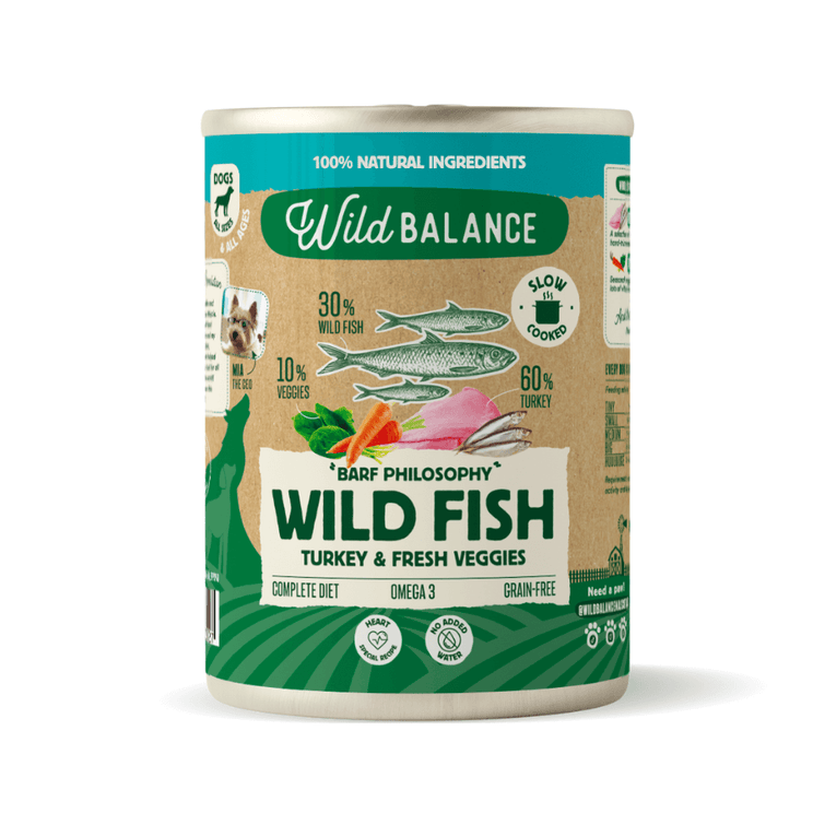 Wild Balance - Poisson et dinde aux légumes frais (Philosophie BARF) 400 g