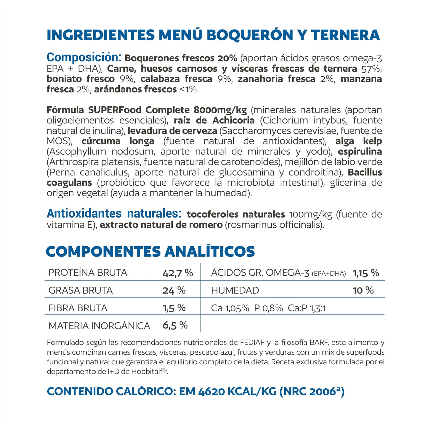 Hobbitalf Air-Dried – Comida Secada al Aire de Boquerón y Ternera para Perros