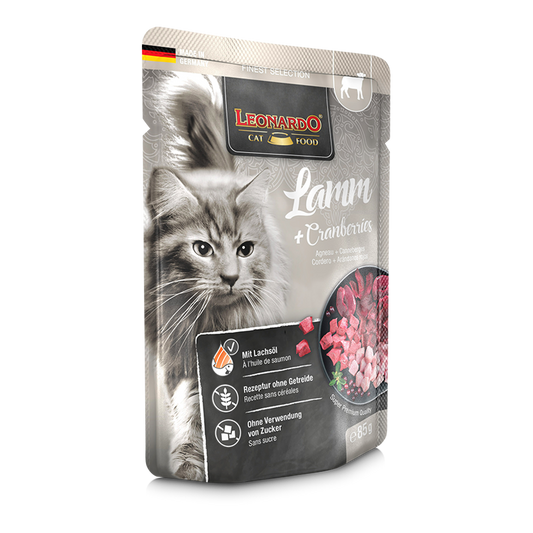Leonardo Cat Food -  Cordero con Arándanos rojos