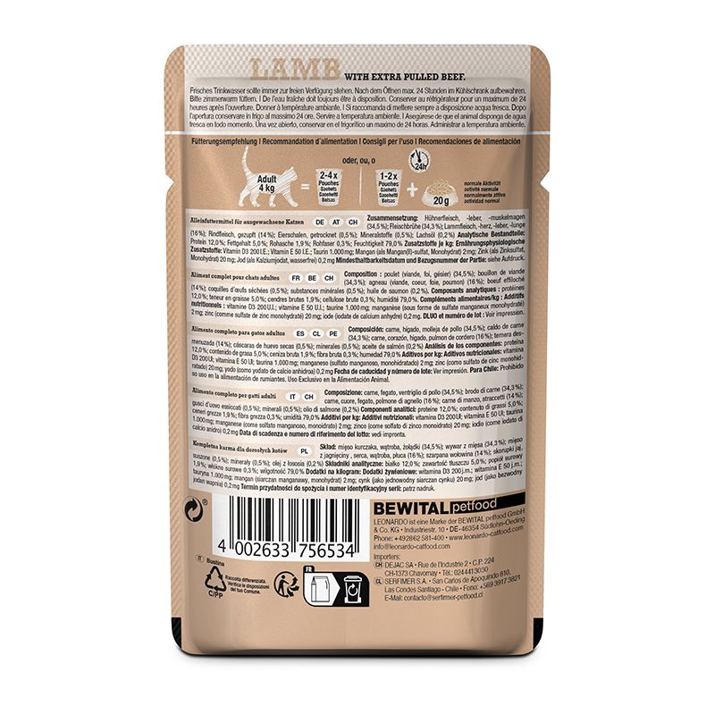 Leonardo - Cordero con Extra Pulled Beef 70g