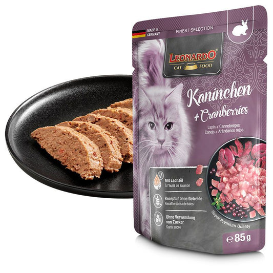 Nourriture pour chat Leonardo - Lapin aux canneberges
