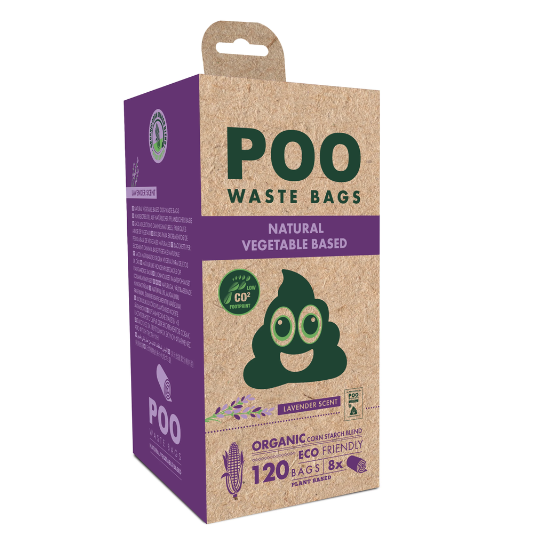 M-PETS – Bolsas higiénicas ecológicas con almidón de maíz (8 rollos/120 bolsas)