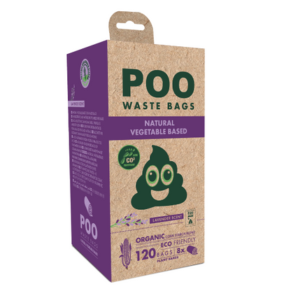 M-PETS – Bolsas higiénicas ecológicas con almidón de maíz (8 rollos/120 bolsas)