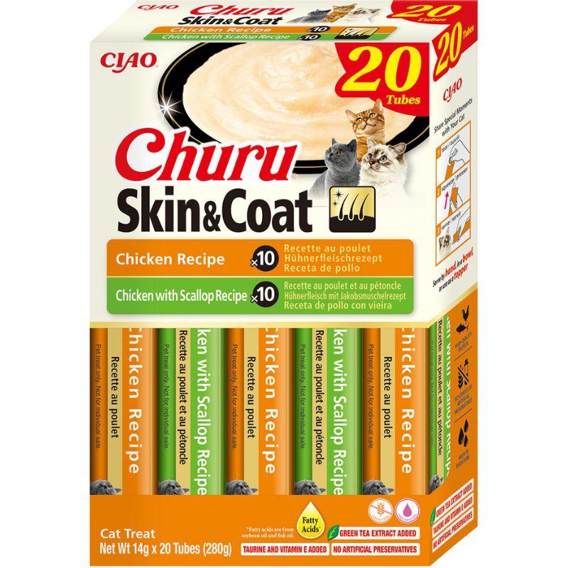 Churu - Peau et pelage, saveur poulet (20 sachets)