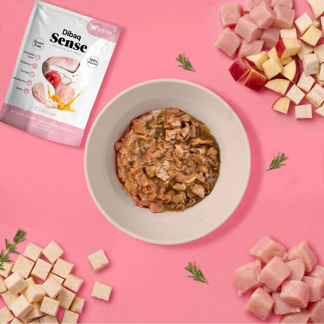 Dibaq Sense Bocaditos en salsa - Pollo para Gatitos 100g