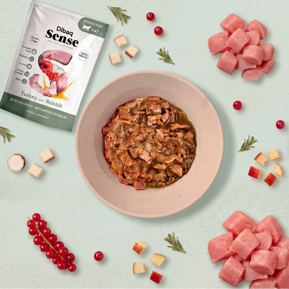 Dibaq Sense Bouchées en sauce – Dinde et Lapin 100g