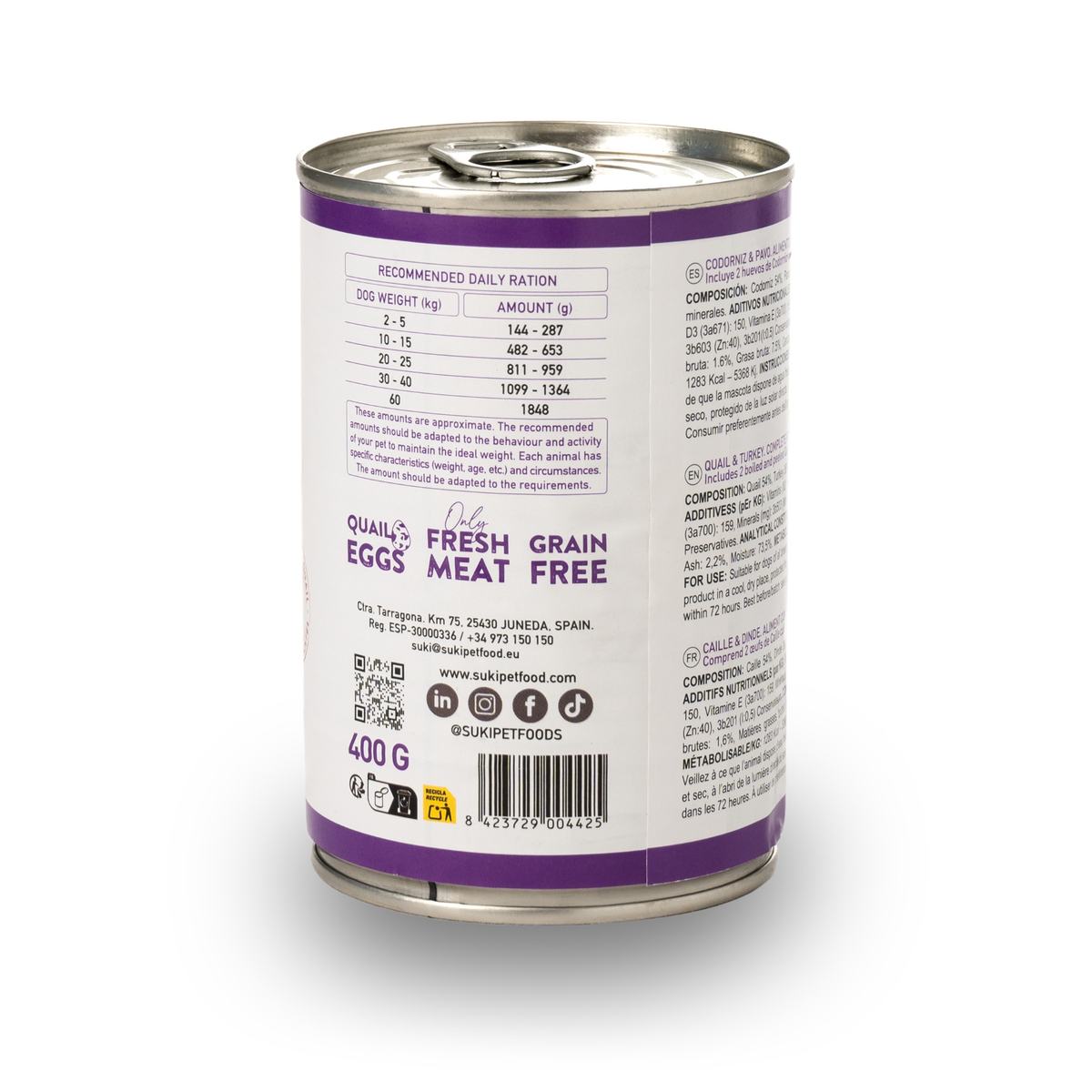 SUKI - Caille et Dinde aux Œufs de Caille 400g