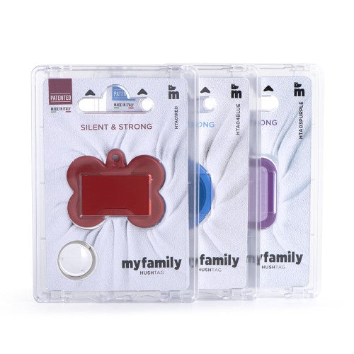 MyFamily - Plaque en aluminium Hushtag Bone avec caoutchouc