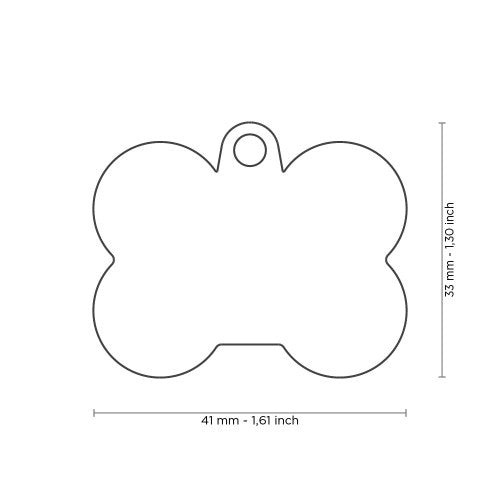MyFamily - Plaque en aluminium Hushtag Bone avec caoutchouc