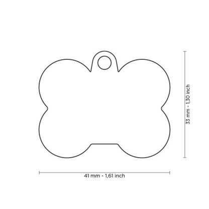 MyFamily - Plaque en aluminium Hushtag Bone avec caoutchouc