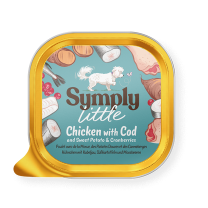 Symply Little - Pâtée au poulet et à la morue fraîche pour petits chiens 100g