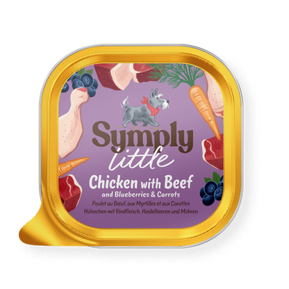Symply Little - Pâtée Poulet et Bœuf Frais pour petits chiens 100g