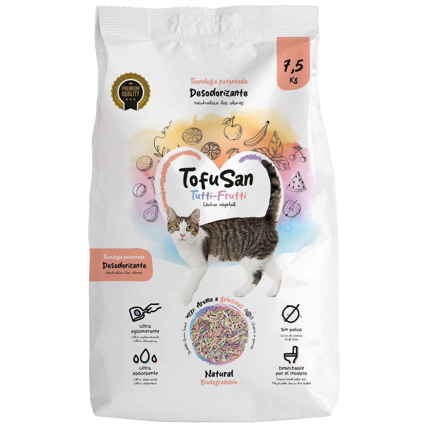 TofuSan Tutti-Frutti – Arena de Tofu para gatos 21L