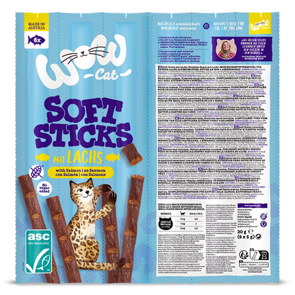 WOW Cat - Soft Sticks con Salmón