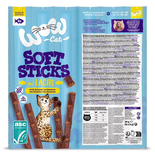 WOW Cat - Soft Sticks con Salmón