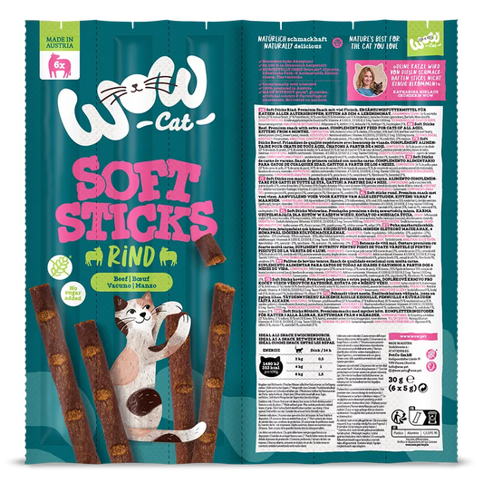 WOW Cat - Soft Sticks con Ternera