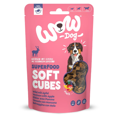 WOW Dog - Superfood Cubitos tiernos de Venado con Manzana
