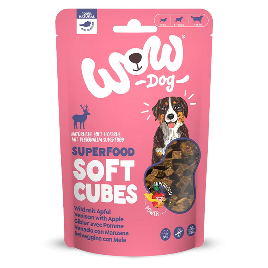 WOW Dog - Superfood Cubitos tiernos de Venado con Manzana