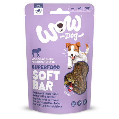 WOW Dog - Superfood Barritas tiernas de Cordero con Remolacha