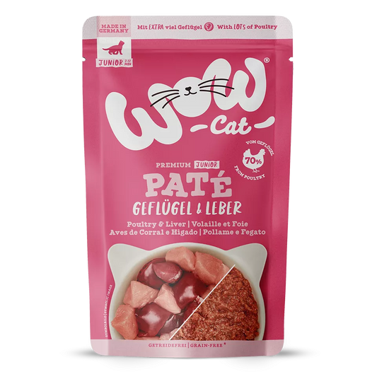WOW Cat - Ave e Hígado en Paté para Gatitos 125gr